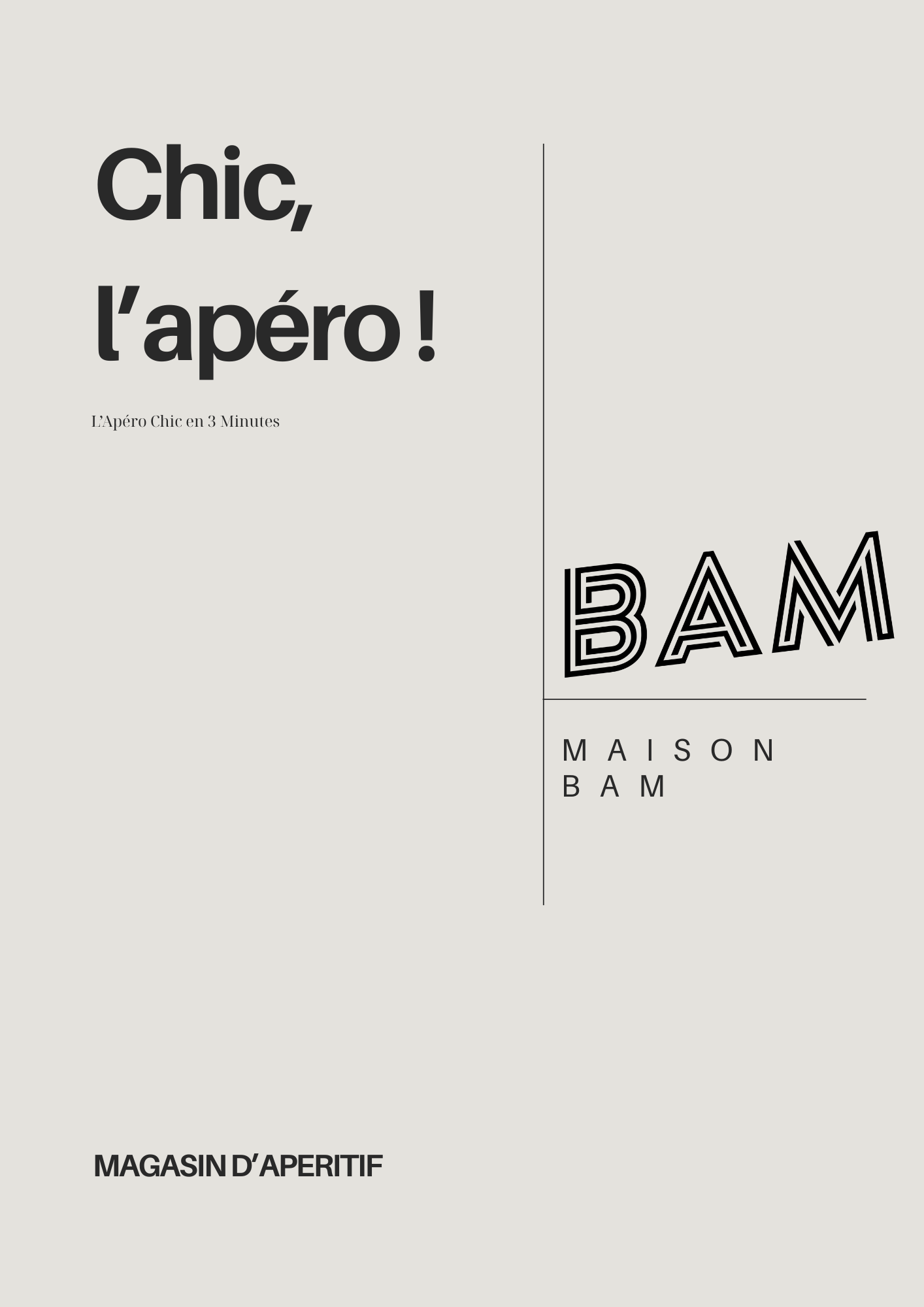 Couverture du guide L’Apéro Chic en 3 minutes – Maison BAM, mini guide exclusif envoyé après commande.
