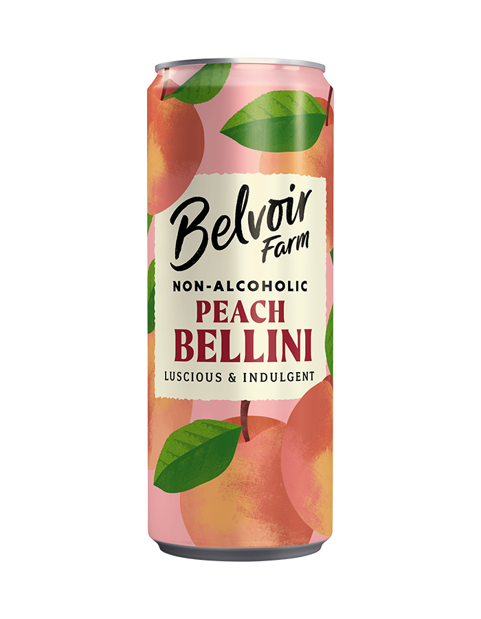Pêche Bellini sans alcool en canette
