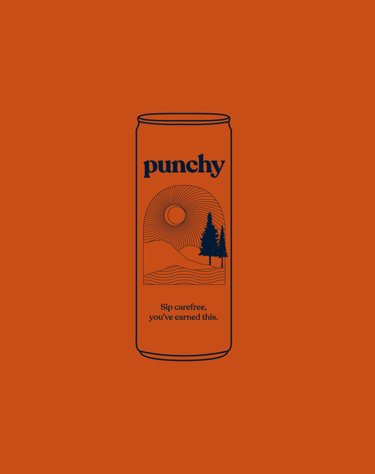 illustration orange sanguine sur fond orange , design canette maison bam