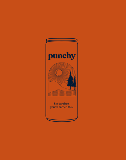 illustration orange sanguine sur fond orange , design canette maison bam