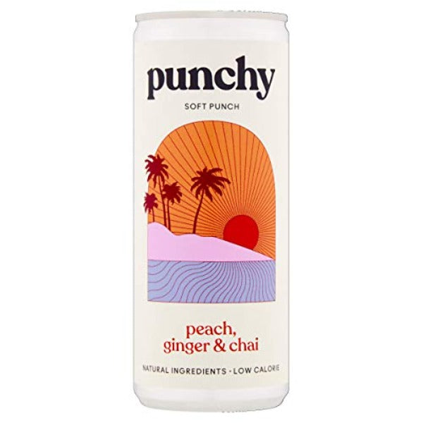 canette de cocktail sans alcool design palmier plage sunset, ingrédients naturels, peu en calories